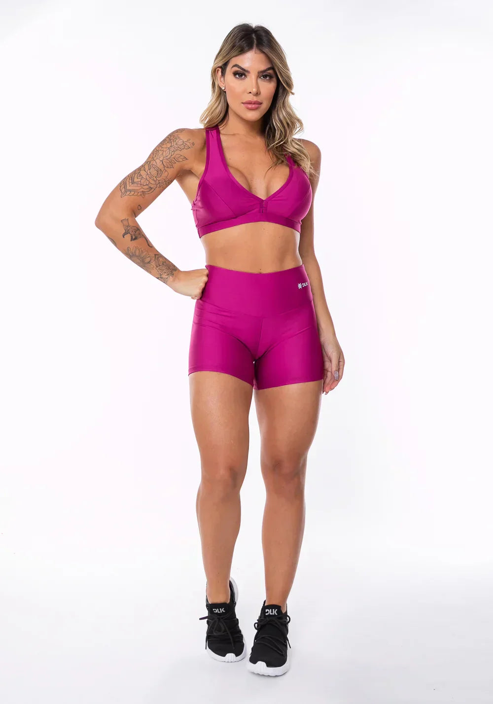 Conjunto Short + Top equilibrium pink com cós largo