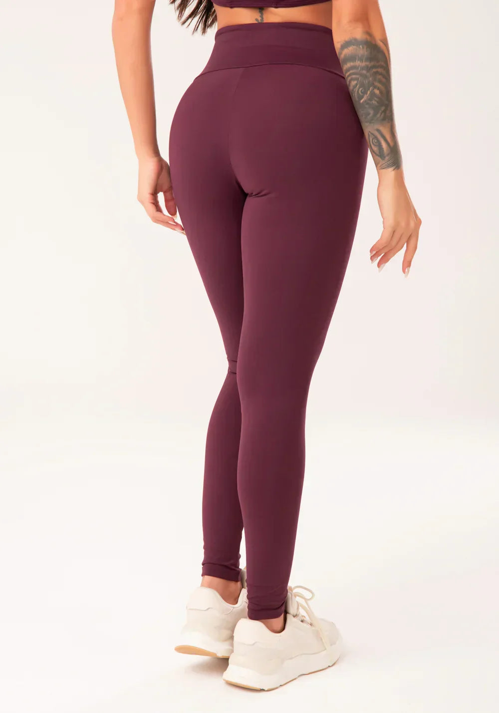 Conjunto Legging + Top corselet feminino vinho harmony